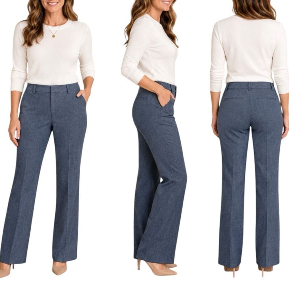 Kut From the Cloth Career Pants Size 10 Petite Polyester  Blend Medium Blue